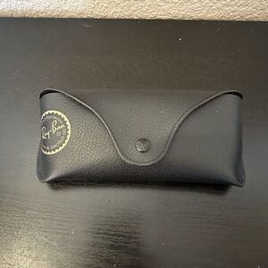 Ray-Ban Leather Case Only Black Gold Embossed